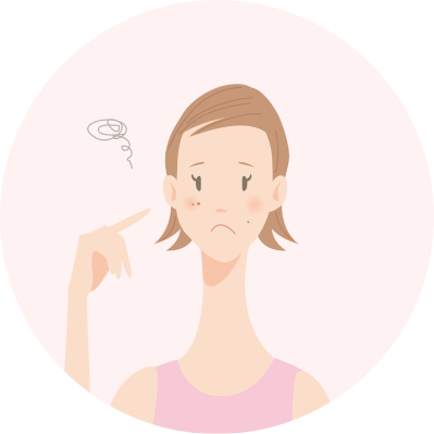 ほくろを気にする女性のイラスト